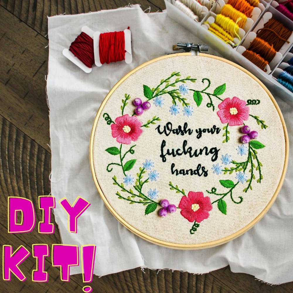 Stamped funny embroidery DIY Kit for beginners - Picture 4 of 9